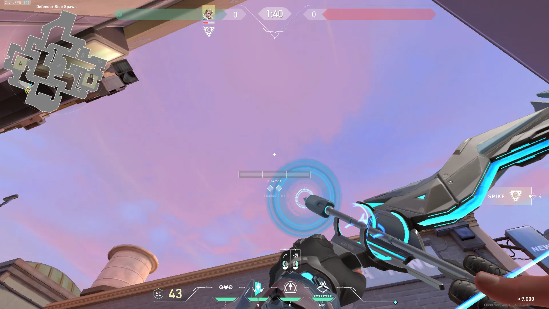 Sova Recon Bolt on Sunset Defense Site A — step 3 of 4: Aim — line up the shot