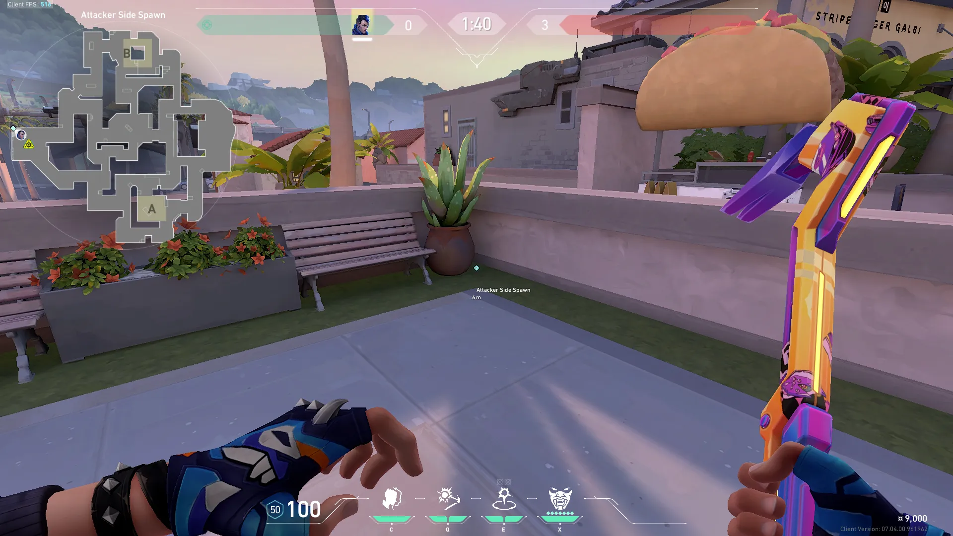 Yoru Gatecrash on Sunset Attack Site A — step 1 of 3: Position — where to stand