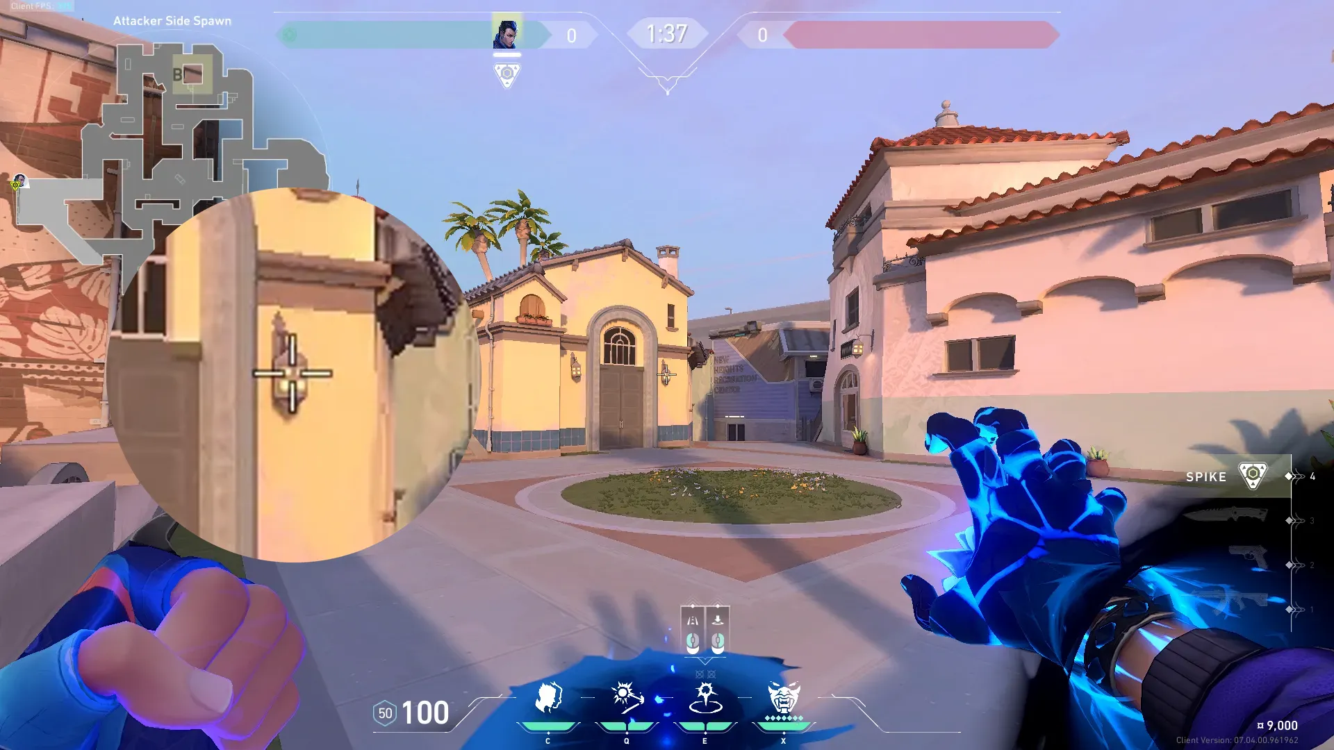 Yoru Gatecrash on Sunset Attack Site A — step 2 of 3: Aim — line up the shot