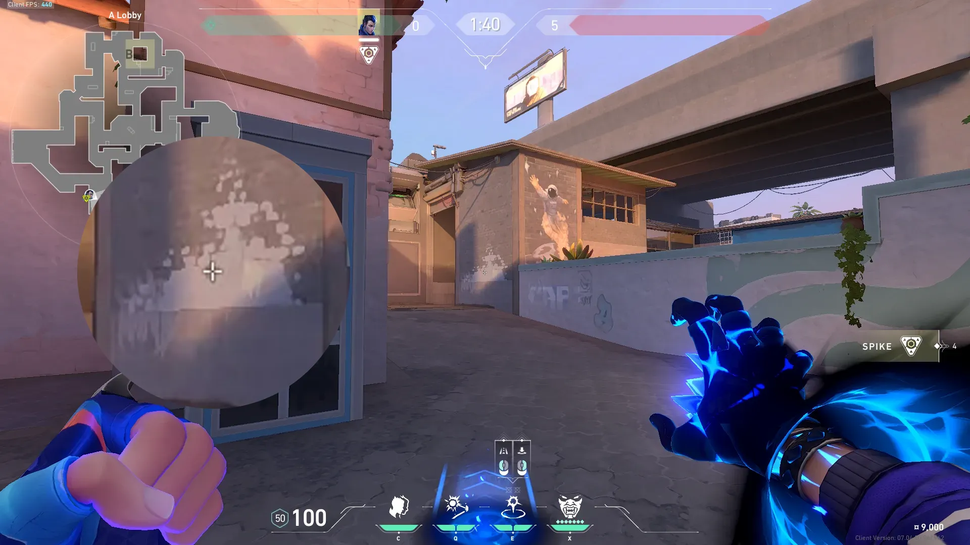 Yoru Gatecrash on Sunset Attack Site A — step 2 of 3: Aim — line up the shot
