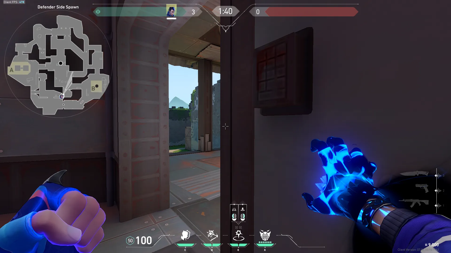 Yoru Gatecrash on Breeze Defense Site B — step 2 of 3: Aim — line up the shot