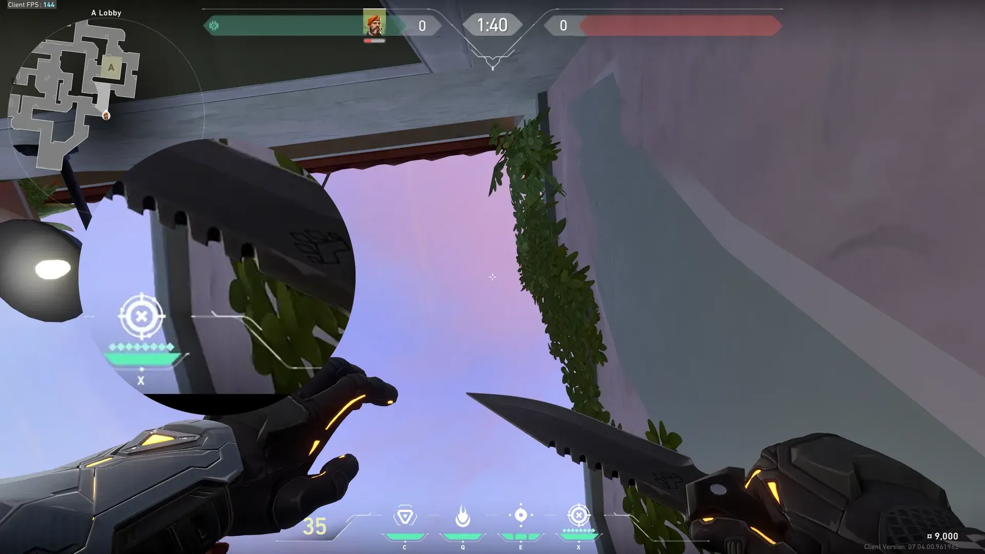 Brimstone Incendiary on Sunset Defense Site A — step 2 of 3: Aim — line up the shot