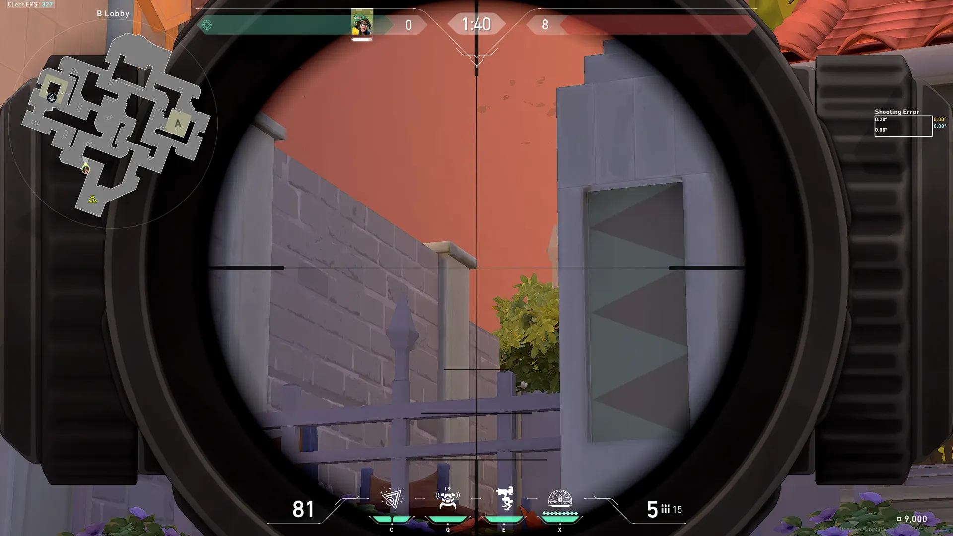 Killjoy Nanoswarm on Sunset Attack Site B — step 3 of 4: Aim — line up the shot