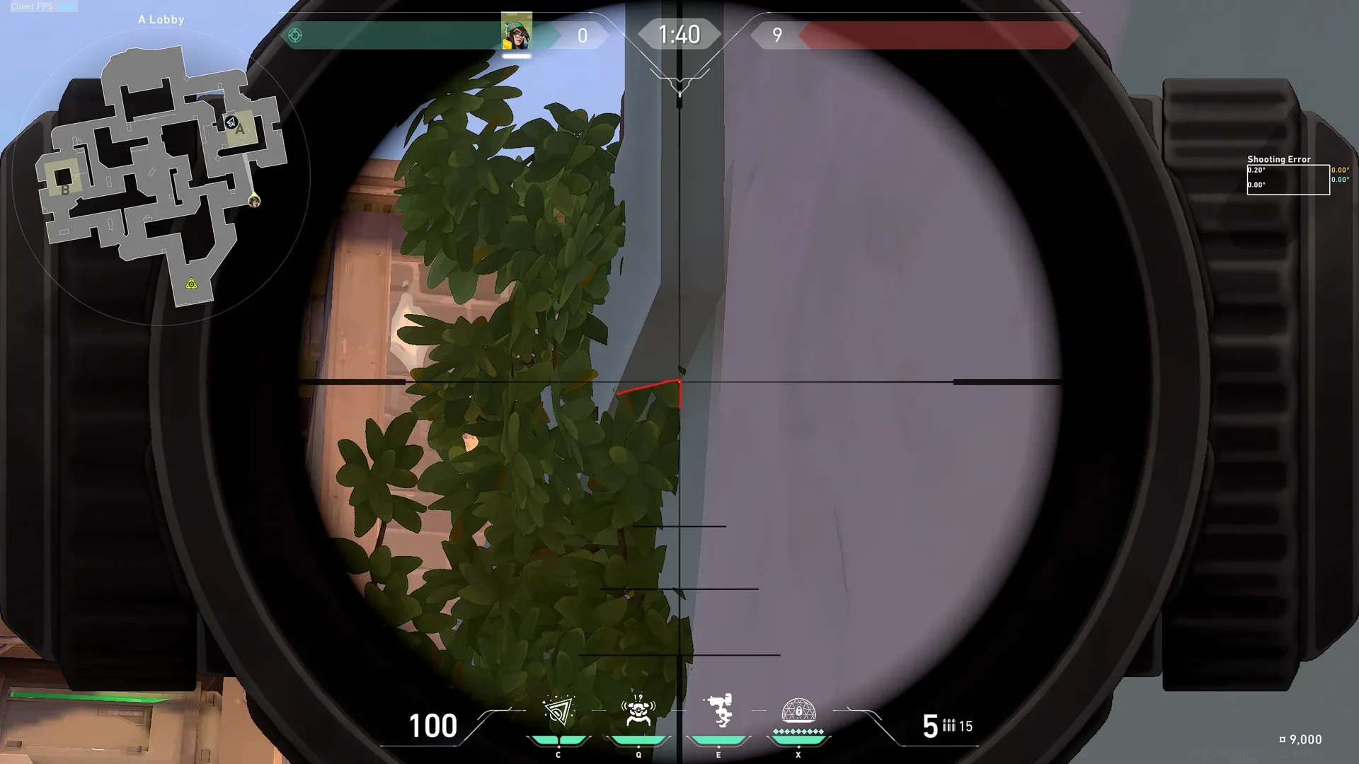 Killjoy Nanoswarm on Sunset Attack Site A — step 3 of 4: Aim — line up the shot
