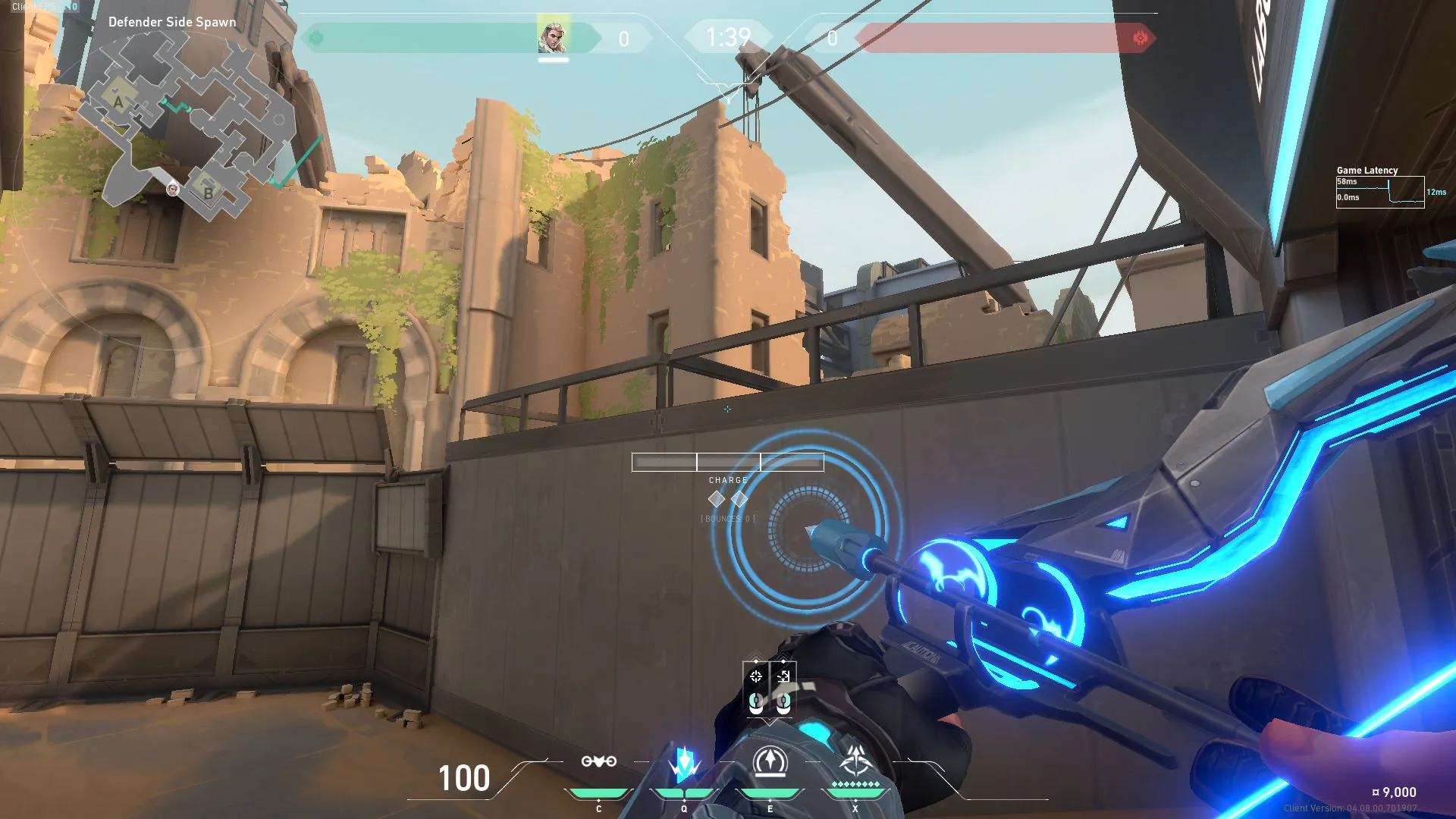 Sova Recon Bolt on Bind Defense Site A — step 2 of 4: Aim — line up the shot