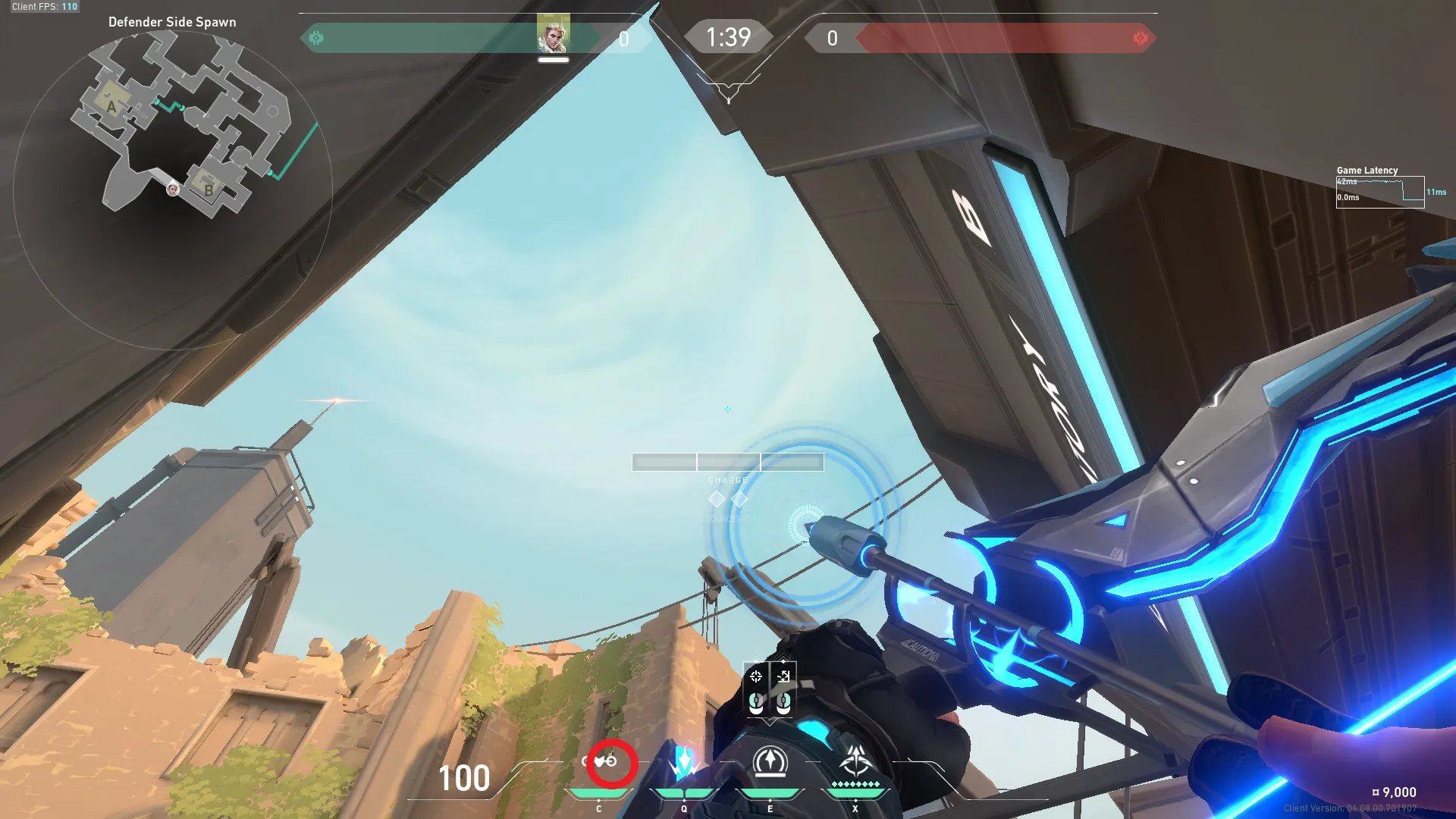 Sova Recon Bolt on Bind Defense Site A — step 3 of 4: Aim — line up the shot