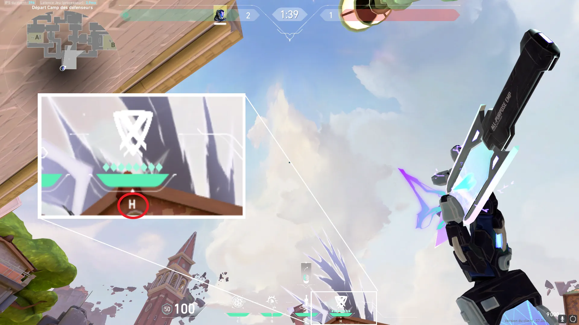 KAY/O Zero_Point on Ascent Defense Site B — step 2 of 3: Aim — line up the shot