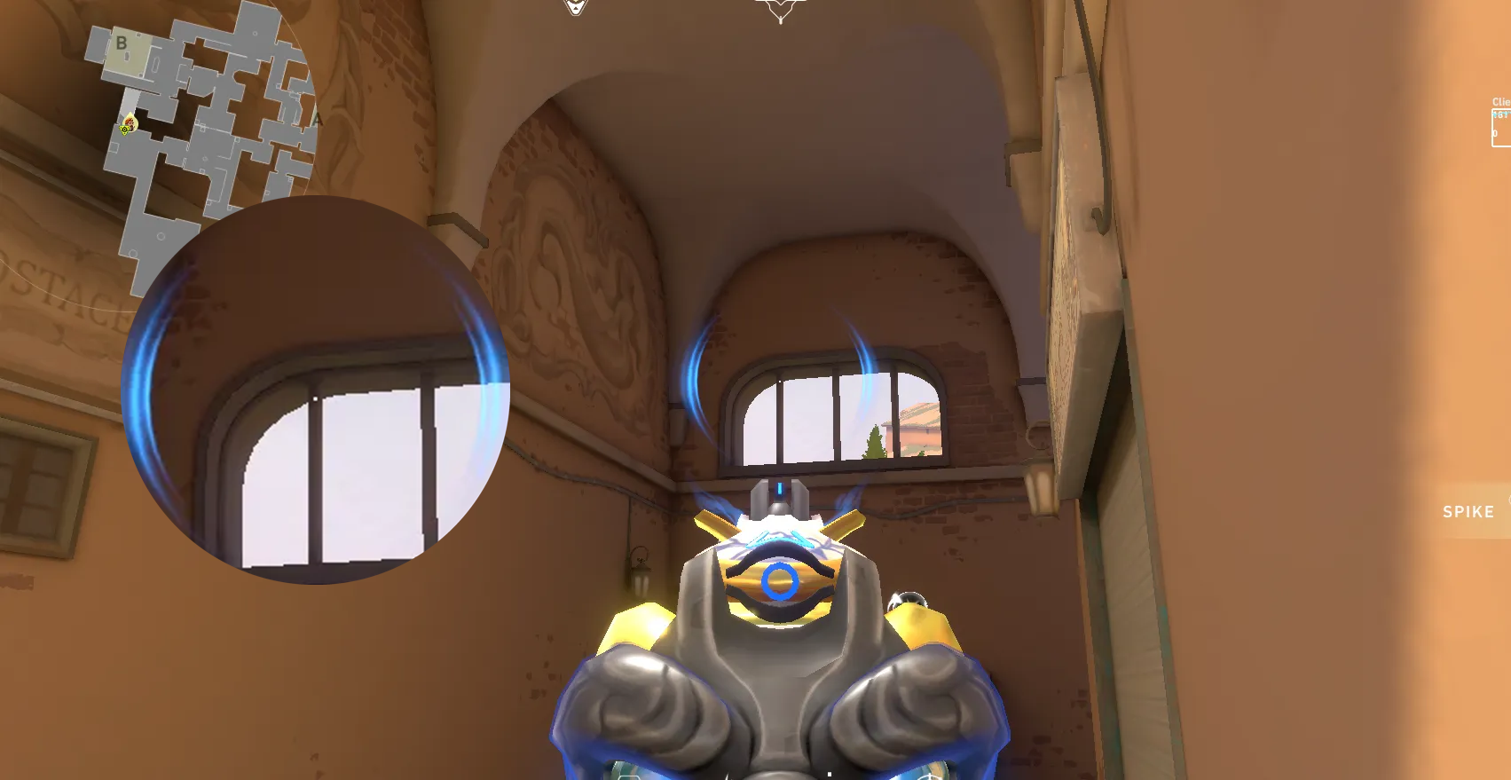 Brimstone Incendiary on Ascent Attack Site B — step 2 of 3: Aim — line up the shot