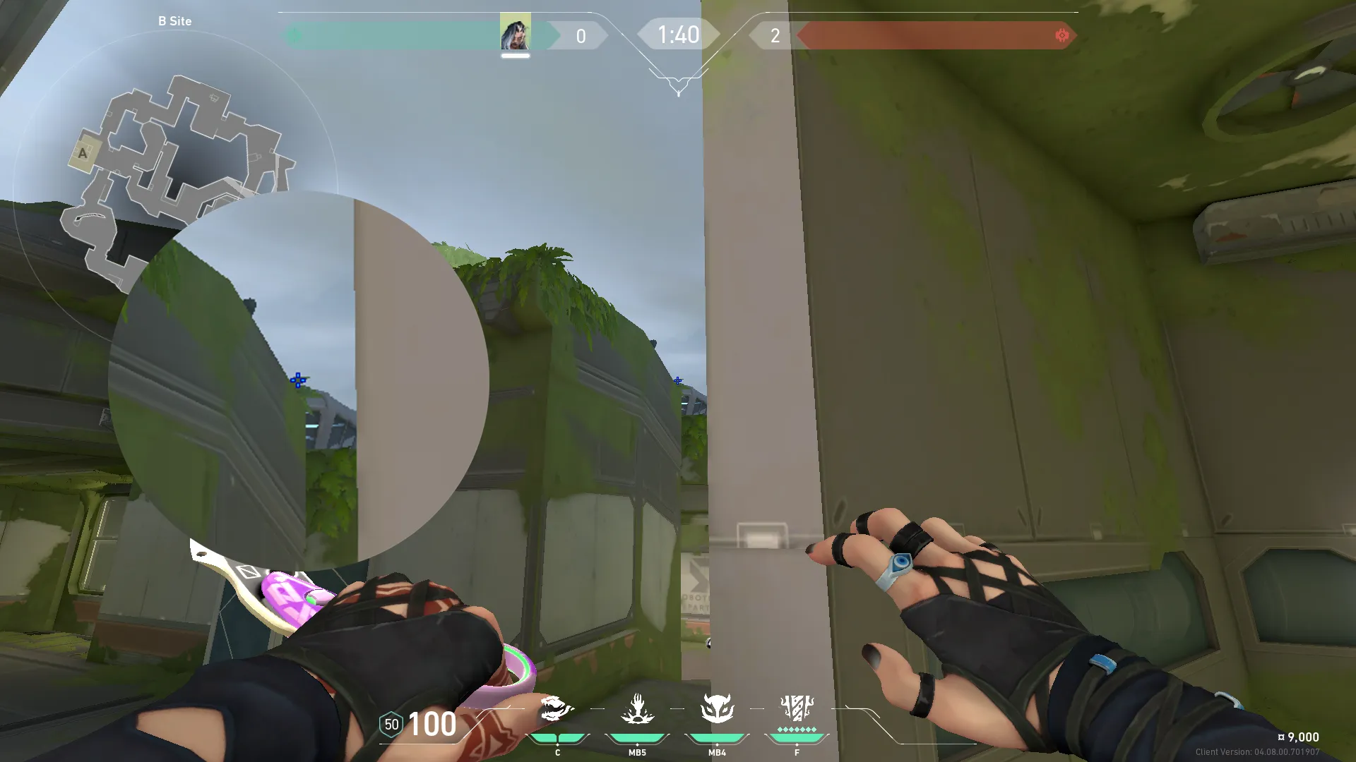 Fade Haunt on Fracture Defense Site B — step 2 of 3: Aim — line up the shot