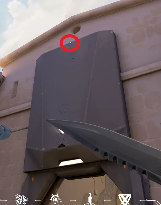 KAY/O Frag_Ment on Ascent Defense Site A — step 2 of 4: Aim — line up the shot
