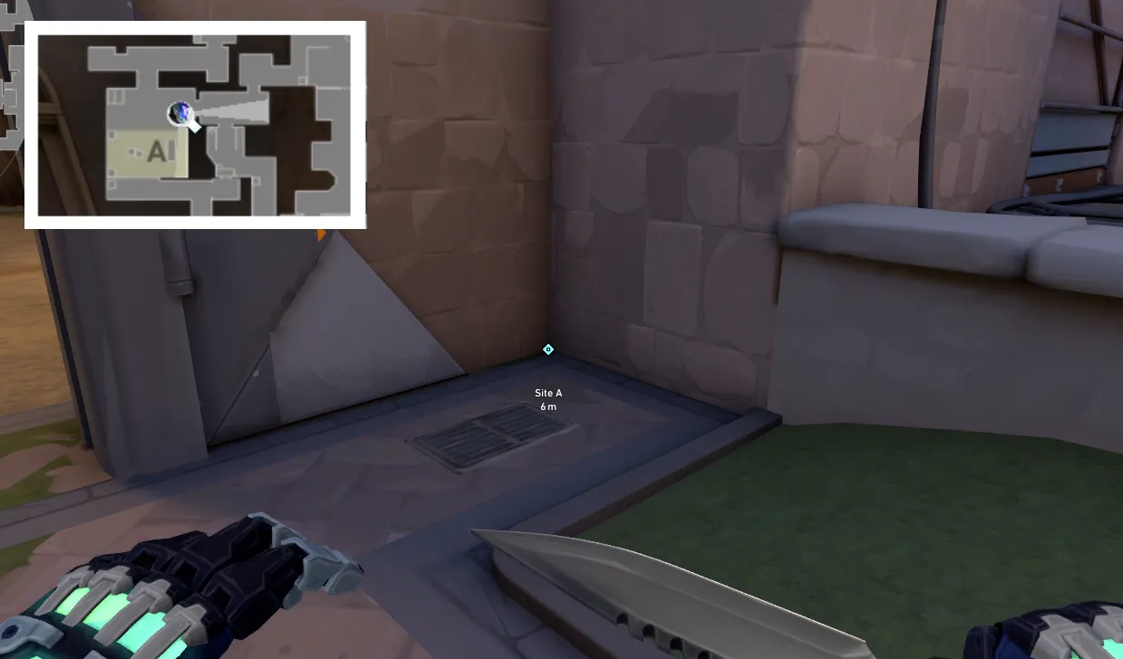 KAY/O Flash_Drive on Ascent Defense Site A — step 1 of 3: Position — where to stand