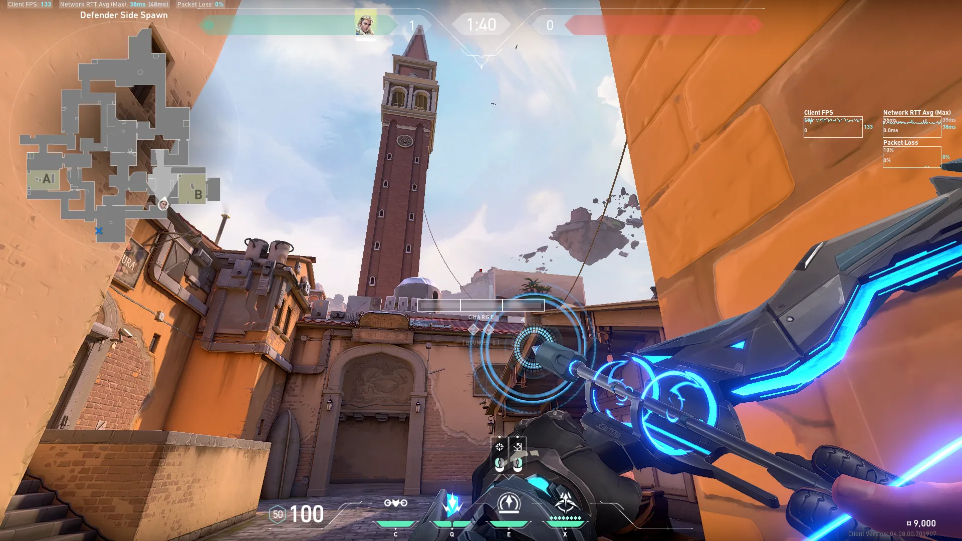 Sova Recon Bolt on Ascent Defense Site B — step 2 of 3: Aim — line up the shot