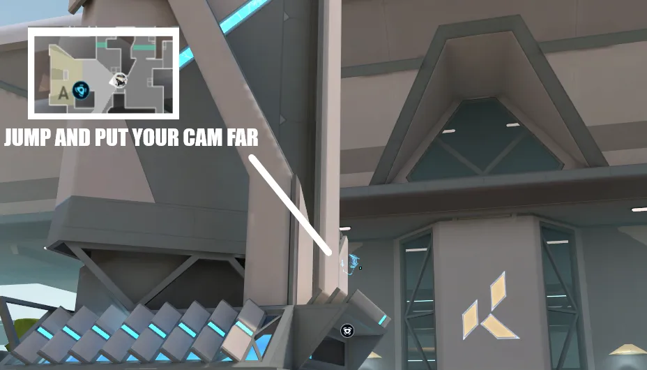 Cypher Trapwire on Split Defense Site A — step 1 of 6: Position — where to stand