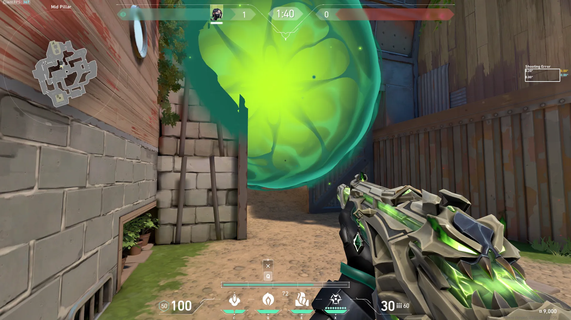 Viper Poison Cloud on Breeze Defense Mid — step 5 of 6: Aim — line up the shot