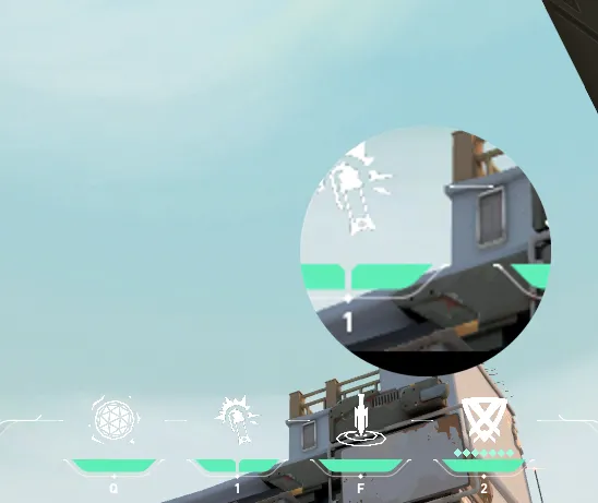 KAY/O Zero_Point on Bind Defense Site B — step 2 of 3: Aim — line up the shot