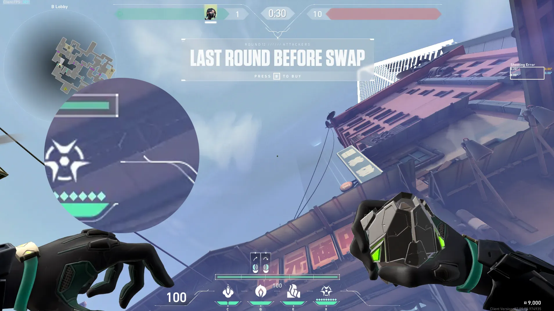 Viper Poison Cloud on Split Attack Site B — step 3 of 5: Aim — line up the shot