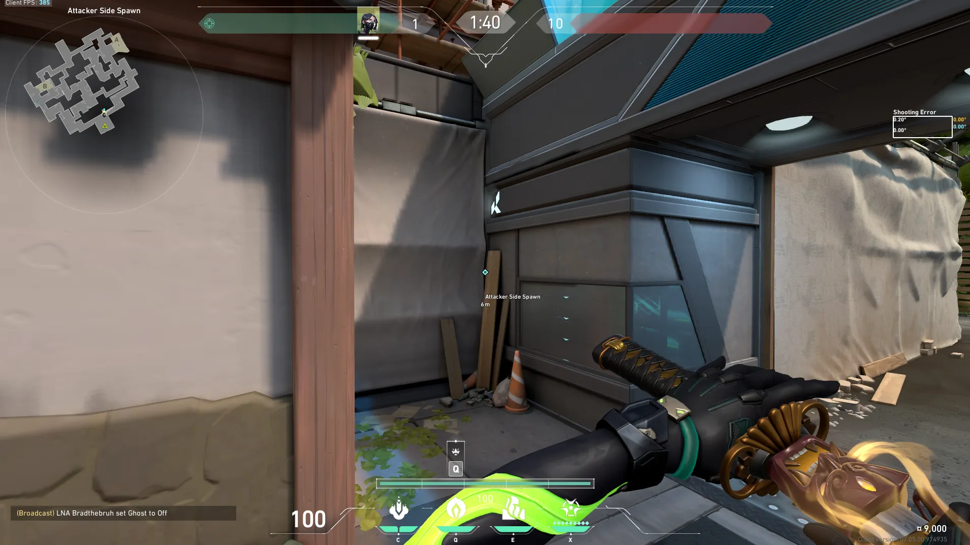 Viper Toxic Screen on Split Attack Site A — step 1 of 3: Position — where to stand