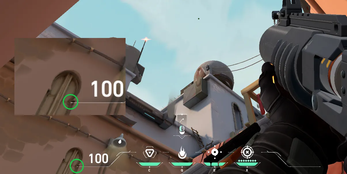 Brimstone Incendiary on Bind Attack Site B — step 2 of 3: Aim — line up the shot
