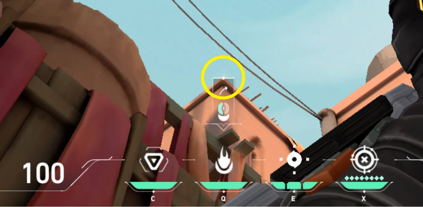 Brimstone Incendiary on Bind Attack Site A — step 2 of 3: Aim — line up the shot