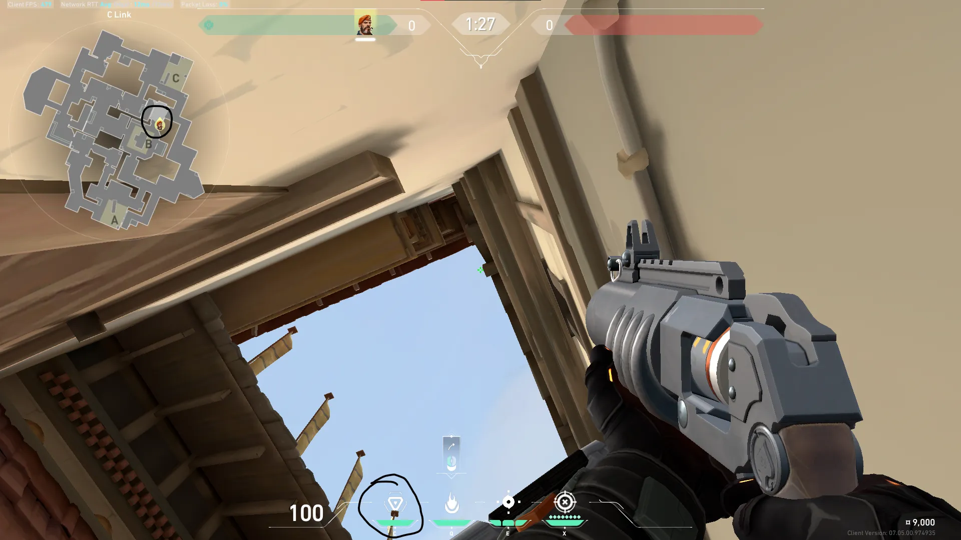 Brimstone Incendiary on Haven Attack Site C — step 2 of 3: Aim — line up the shot