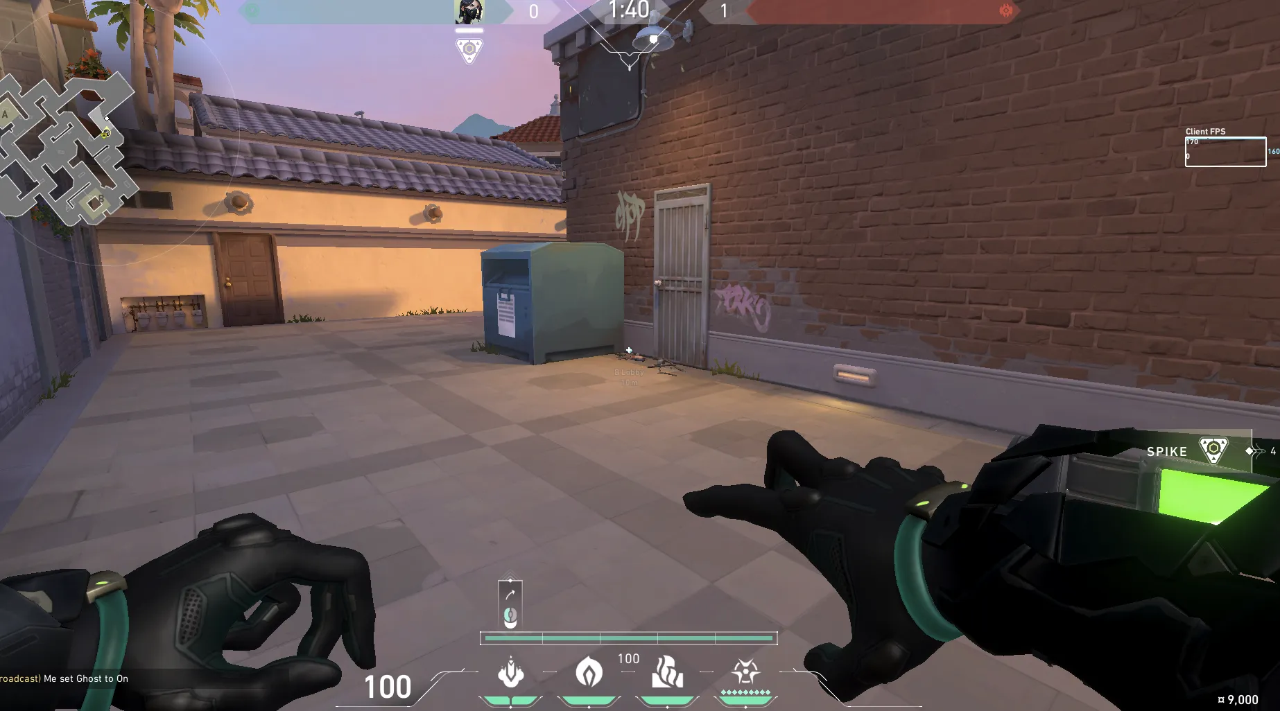 Viper Stall Defuse B Default — Viper lineup on Sunset