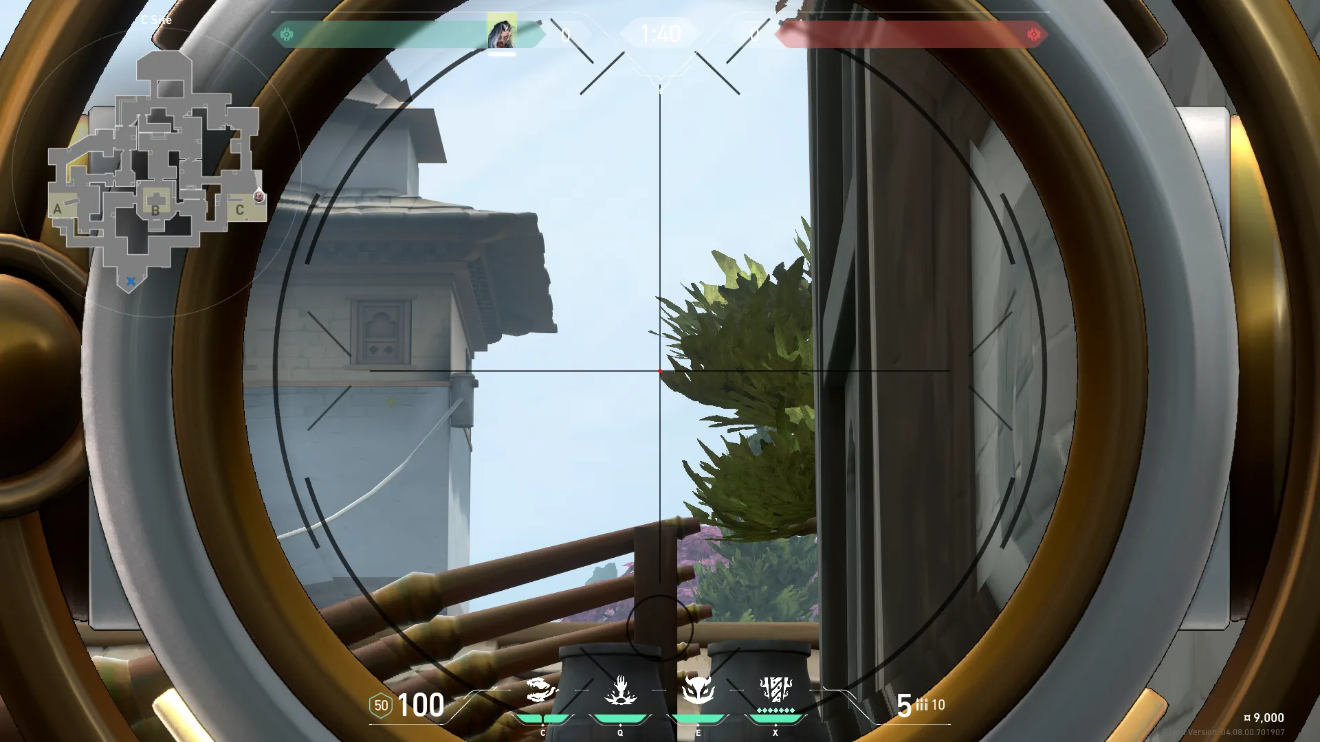 Fade Haunt on Haven Defense Site C — step 2 of 3: Aim — line up the shot
