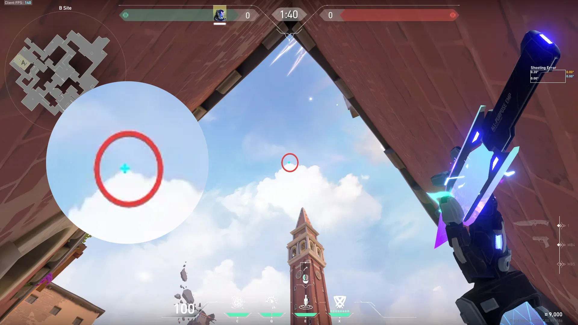 KAY/O Zero_Point on Ascent Defense Mid — step 2 of 3: Aim — line up the shot