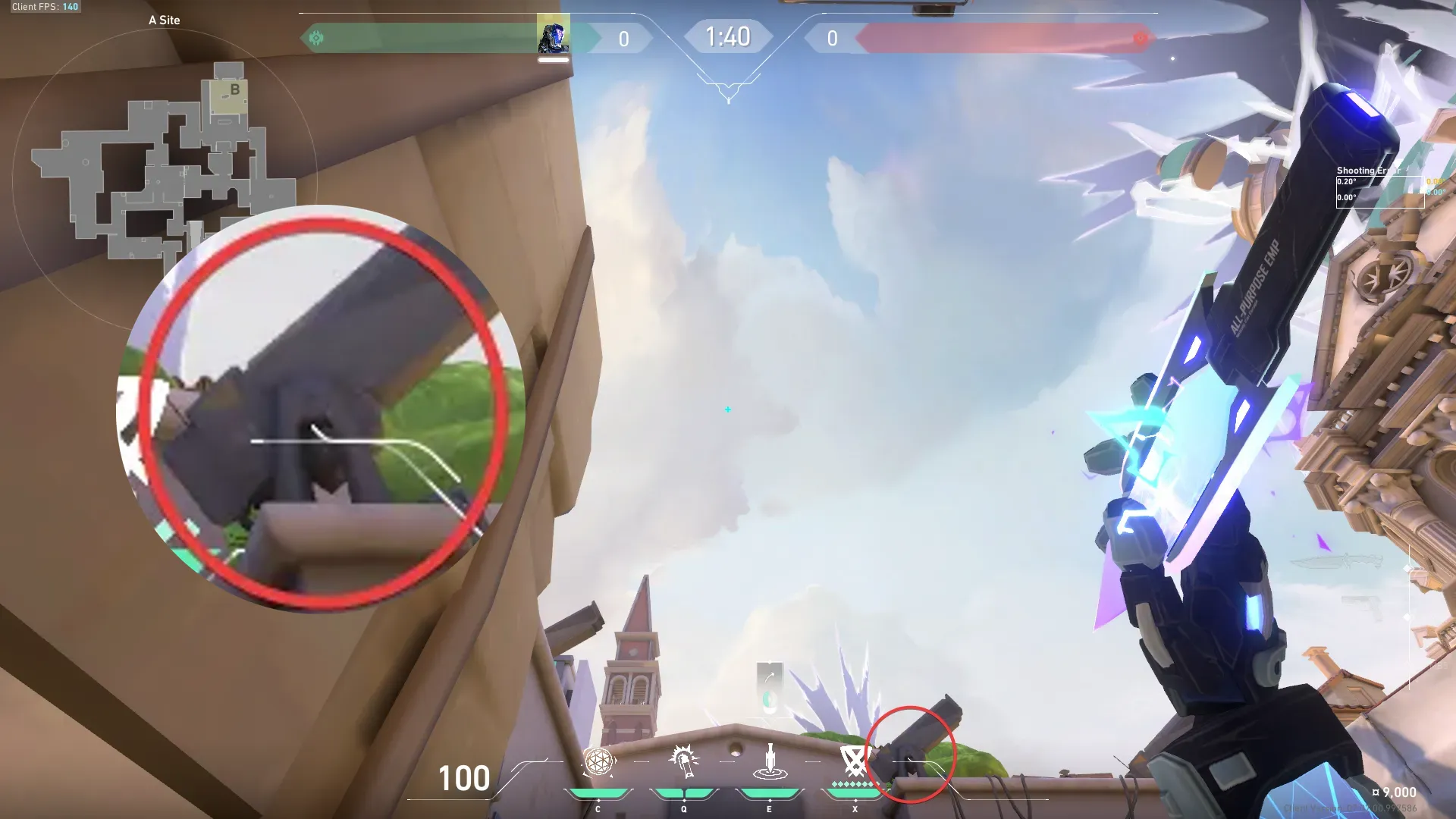 KAY/O Zero_Point on Ascent Defense Site B — step 2 of 3: Aim — line up the shot