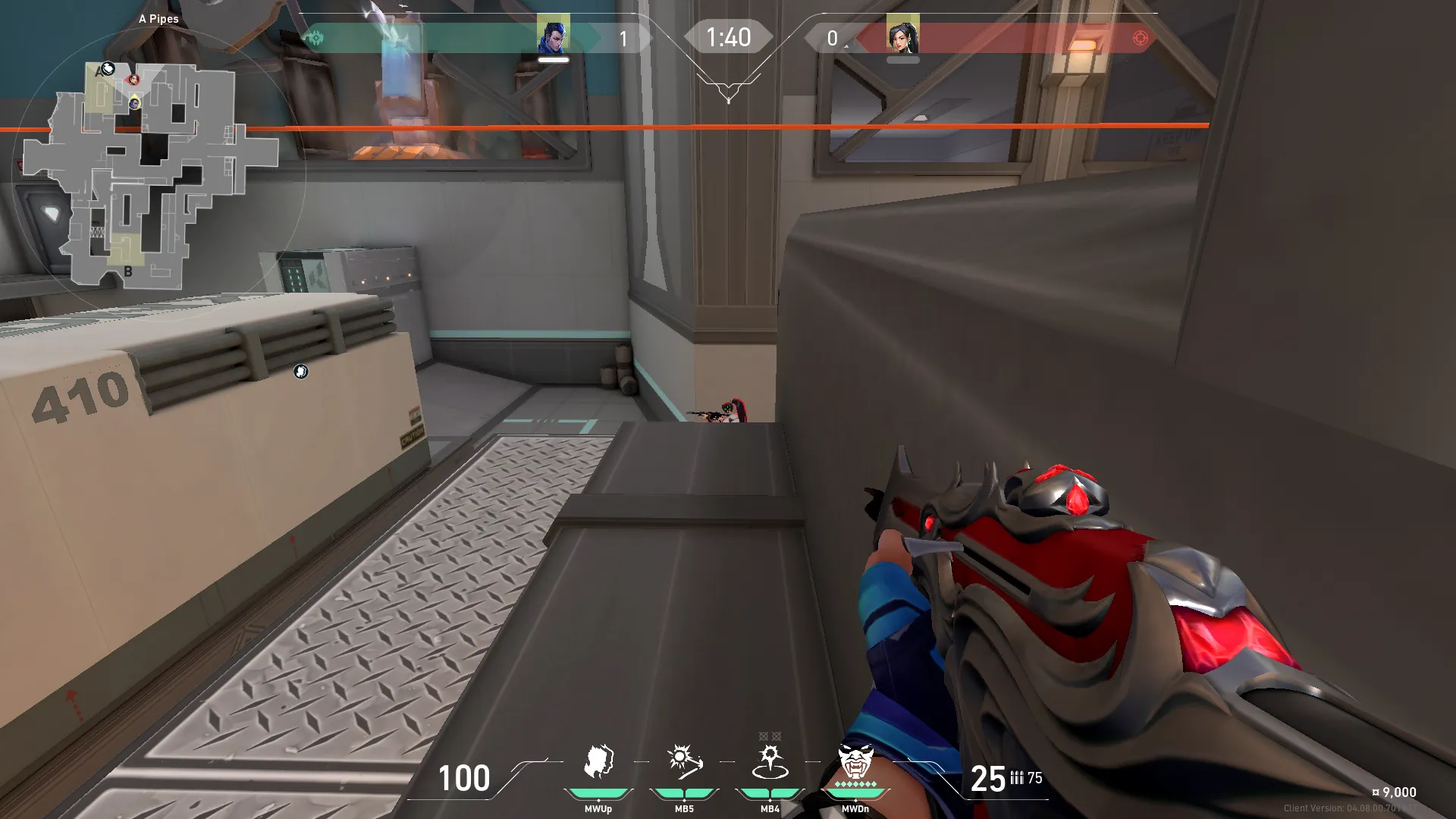 Yoru Fakeout on Icebox Attack Site A — step 4 of 8: Aim — line up the shot