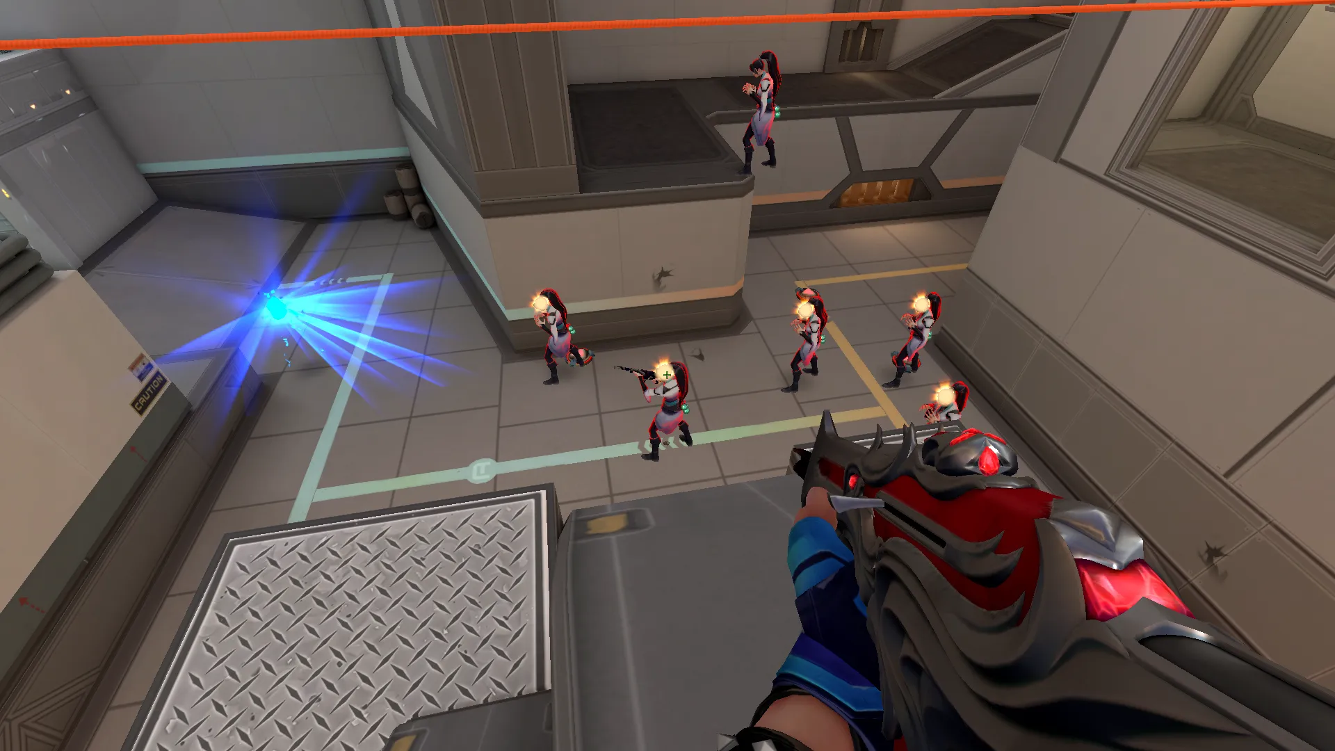 Yoru Fakeout on Icebox Attack Site A — step 6 of 8: Aim — line up the shot