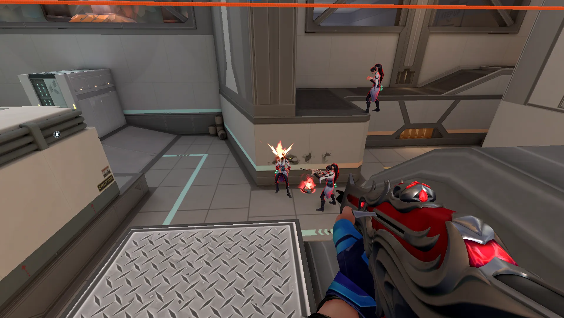 Yoru Fakeout on Icebox Attack Site A — step 7 of 8: Aim — line up the shot