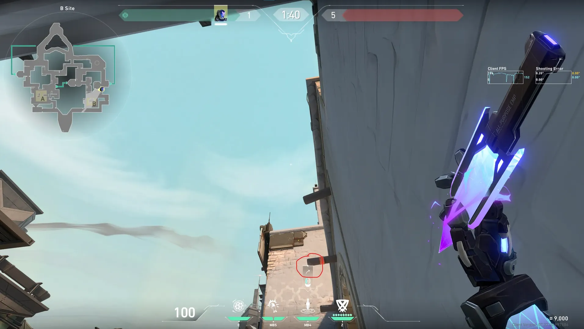 KAY/O Zero_Point on Bind Defense Site A — step 2 of 3: Aim — line up the shot