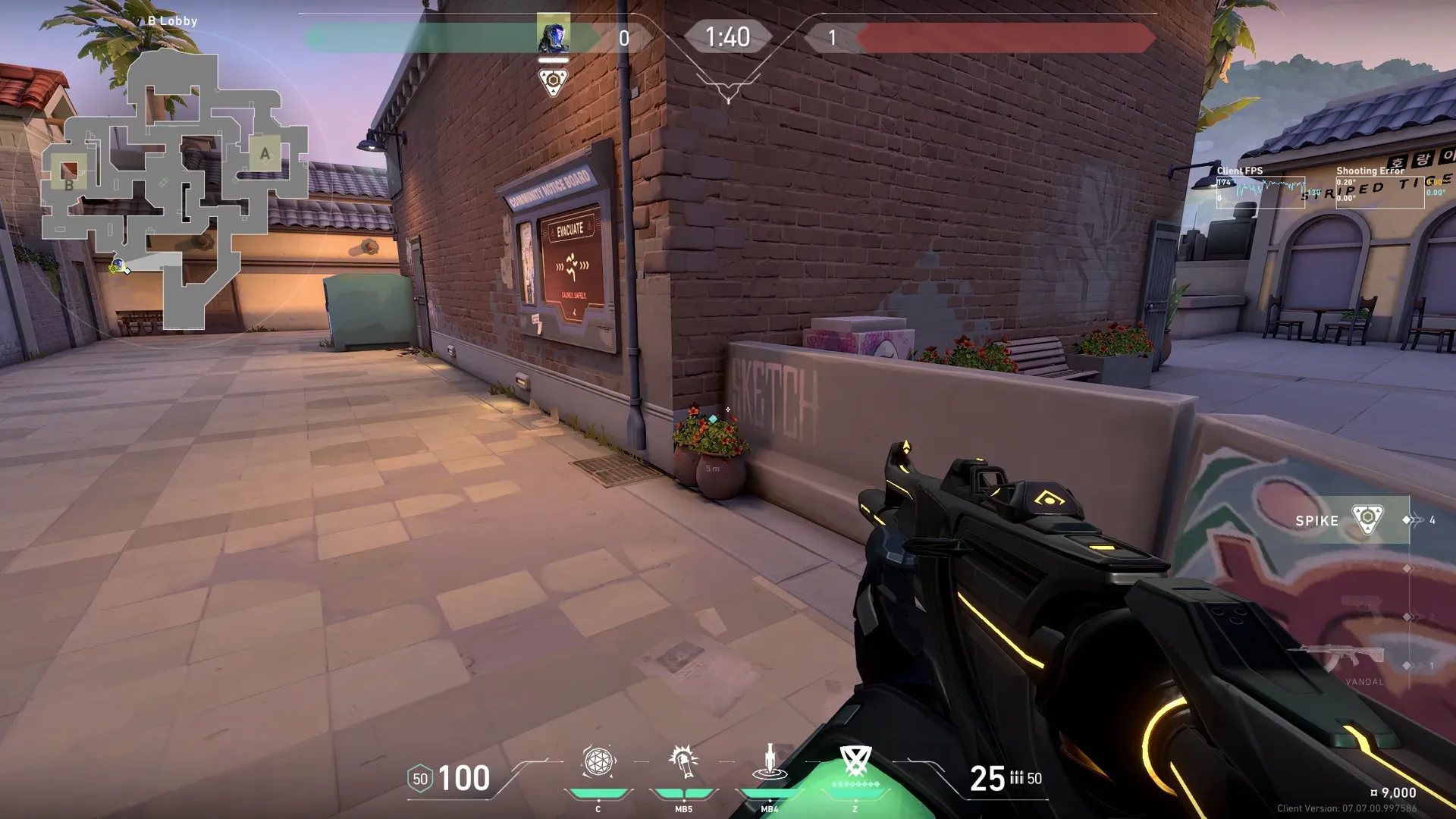 KAY/O Zero_Point on Sunset Attack Site A — step 1 of 3: Position — where to stand