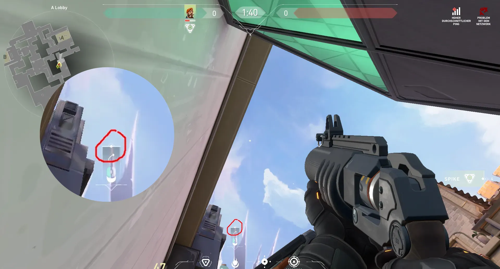 Brimstone Incendiary on Ascent Attack Site A — step 2 of 3: Aim — line up the shot