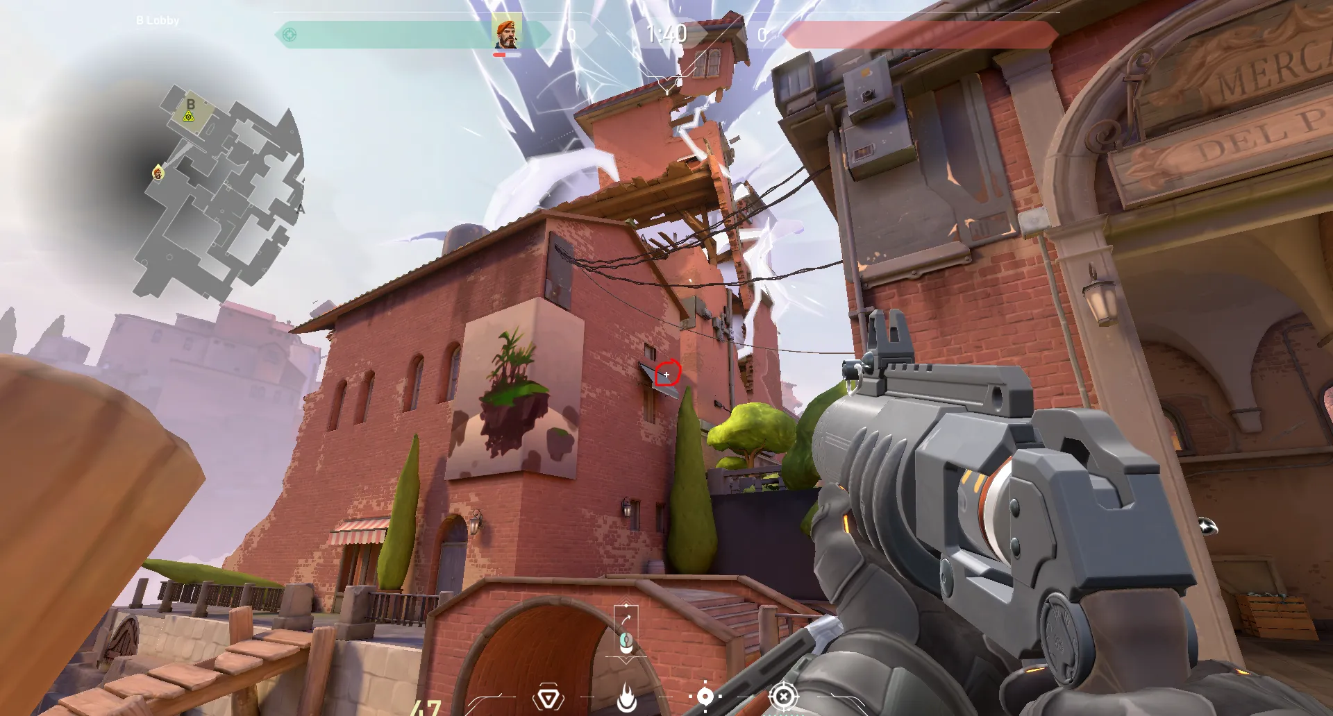 Brimstone Incendiary on Ascent Attack Site B — step 2 of 3: Aim — line up the shot