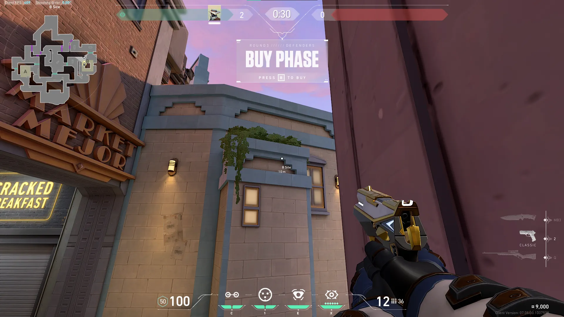 Cypher Spycam on Sunset Defense Site B — step 2 of 5: Aim — line up the shot