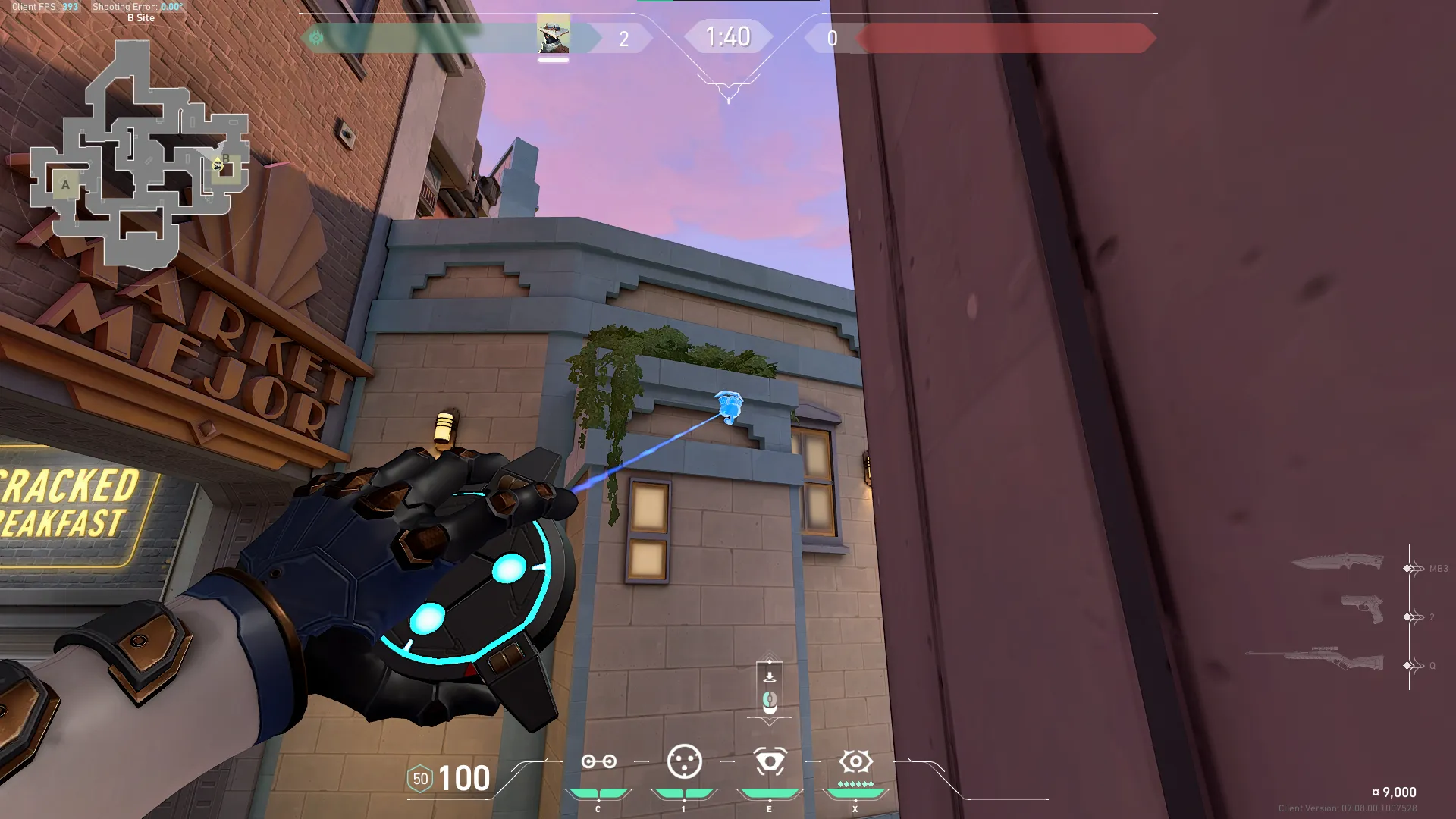 Cypher Spycam on Sunset Defense Site B — step 3 of 5: Aim — line up the shot