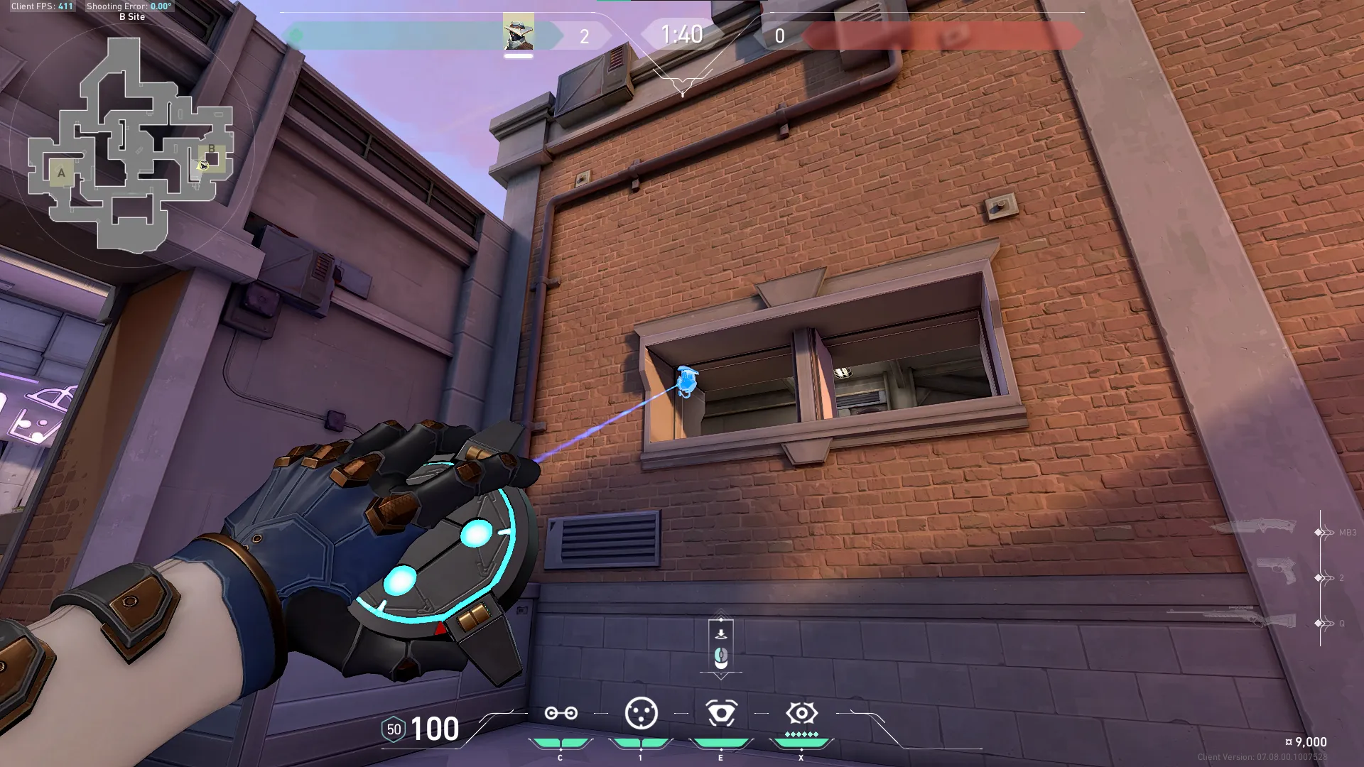Cypher Spycam on Sunset Defense Site B — step 3 of 4: Aim — line up the shot