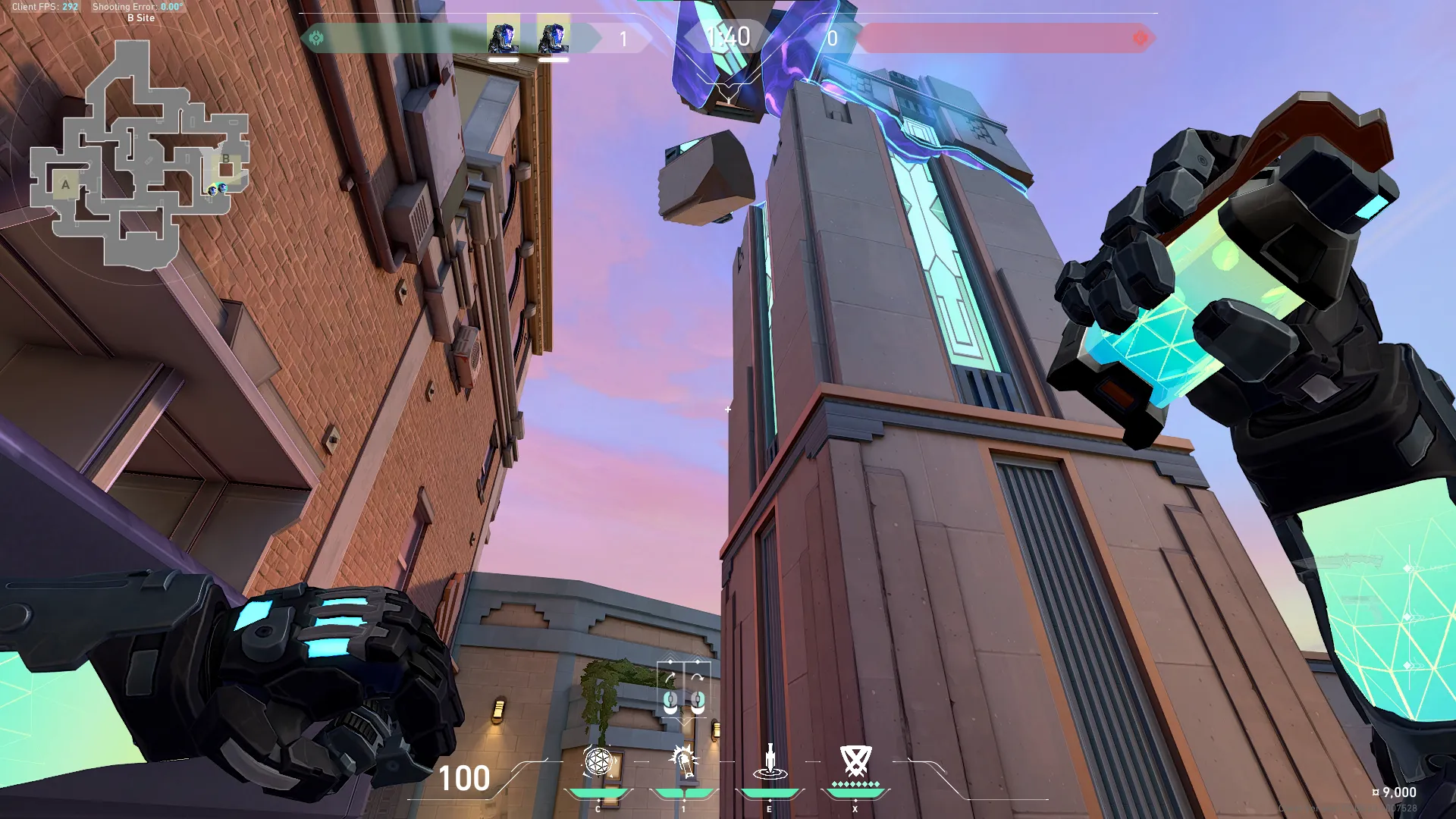 KAY/O Flash_Drive on Sunset Defense Site B — step 2 of 3: Aim — line up the shot