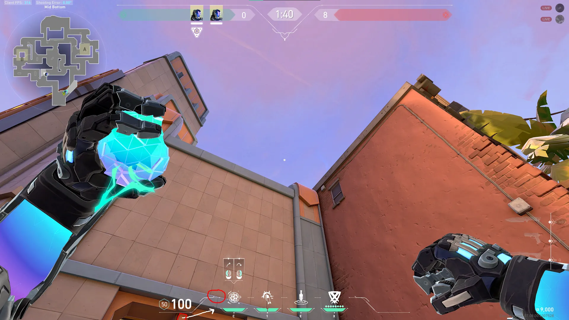 KAY/O Frag_Ment on Sunset Attack Site B — step 4 of 5: Aim — line up the shot