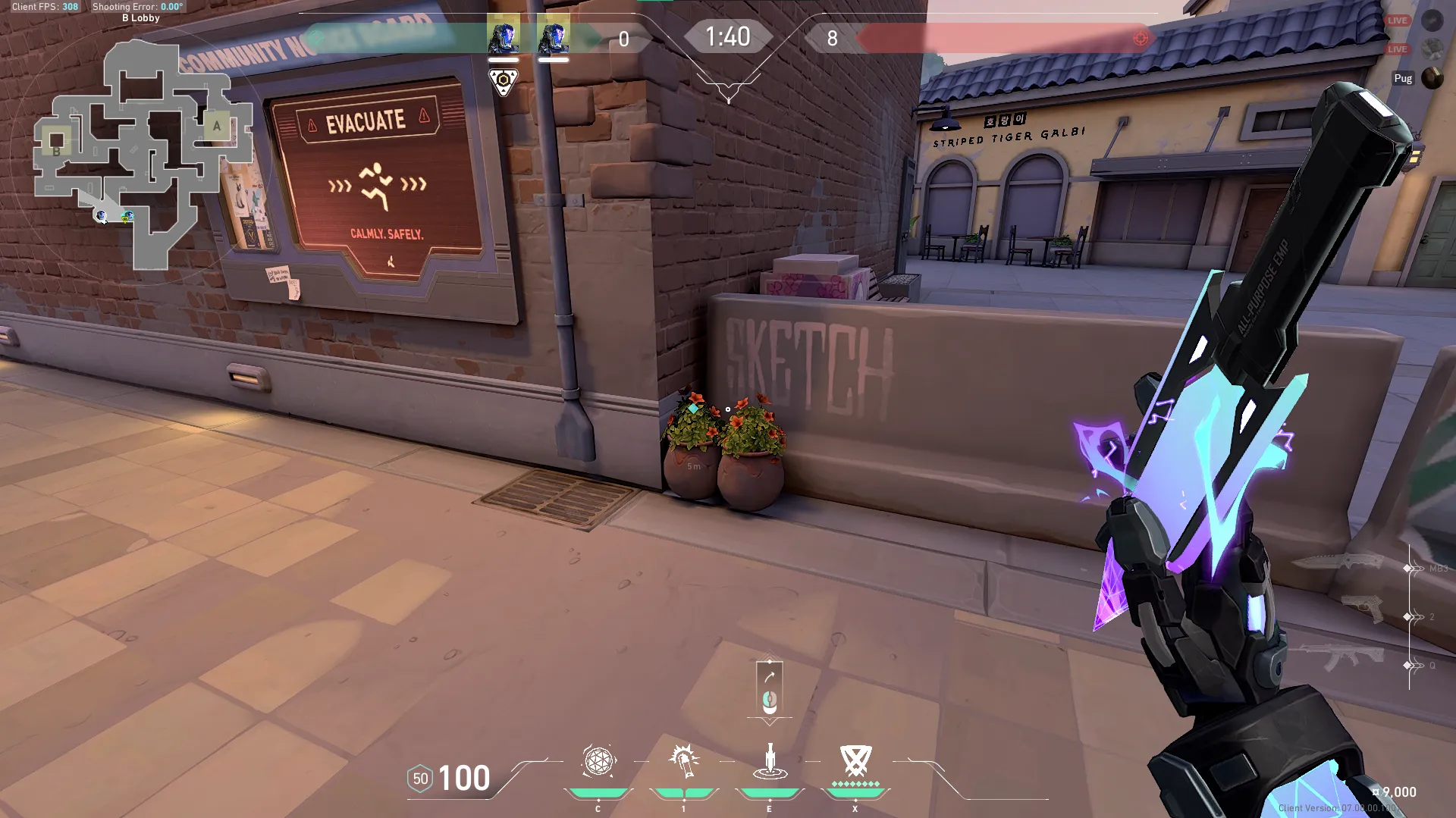 KAY/O Zero_Point on Sunset Attack Site B — step 1 of 3: Position — where to stand