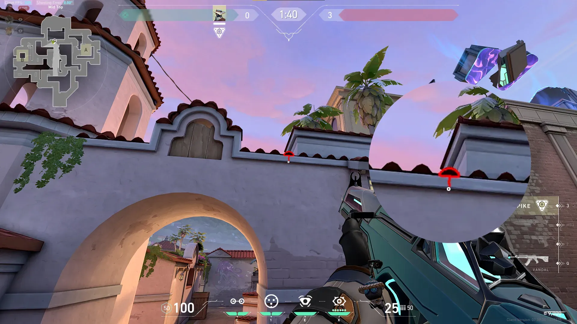 Cypher Spycam on Sunset Defense Mid — step 4 of 7: Aim — line up the shot