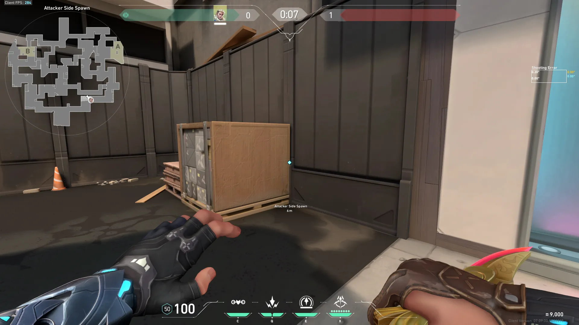 Sova Recon Bolt on Split Attack Site A — step 1 of 3: Position — where to stand