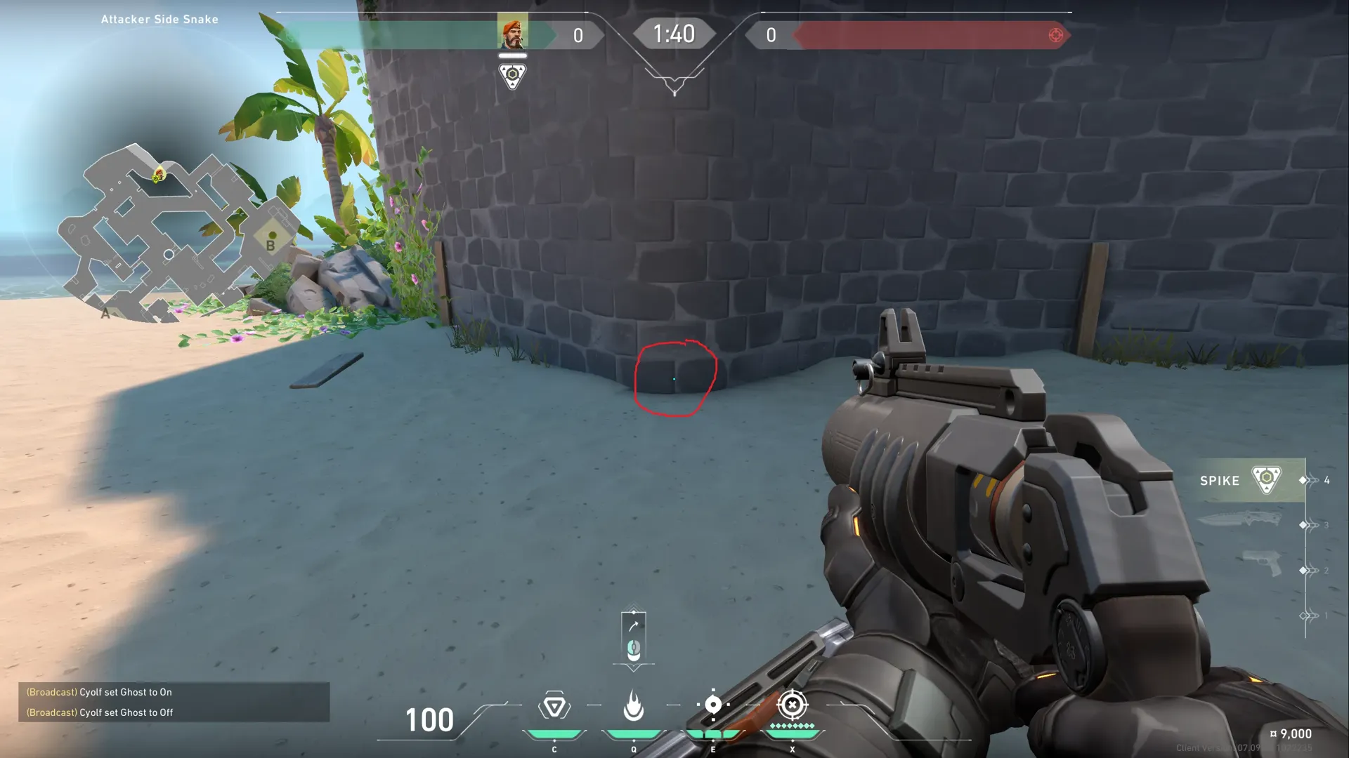 Brimstone Incendiary on Breeze Attack Site B — step 1 of 3: Position — where to stand