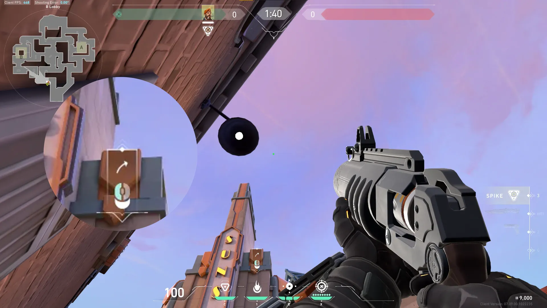 Brimstone Incendiary on Sunset Attack Site B — step 2 of 3: Aim — line up the shot