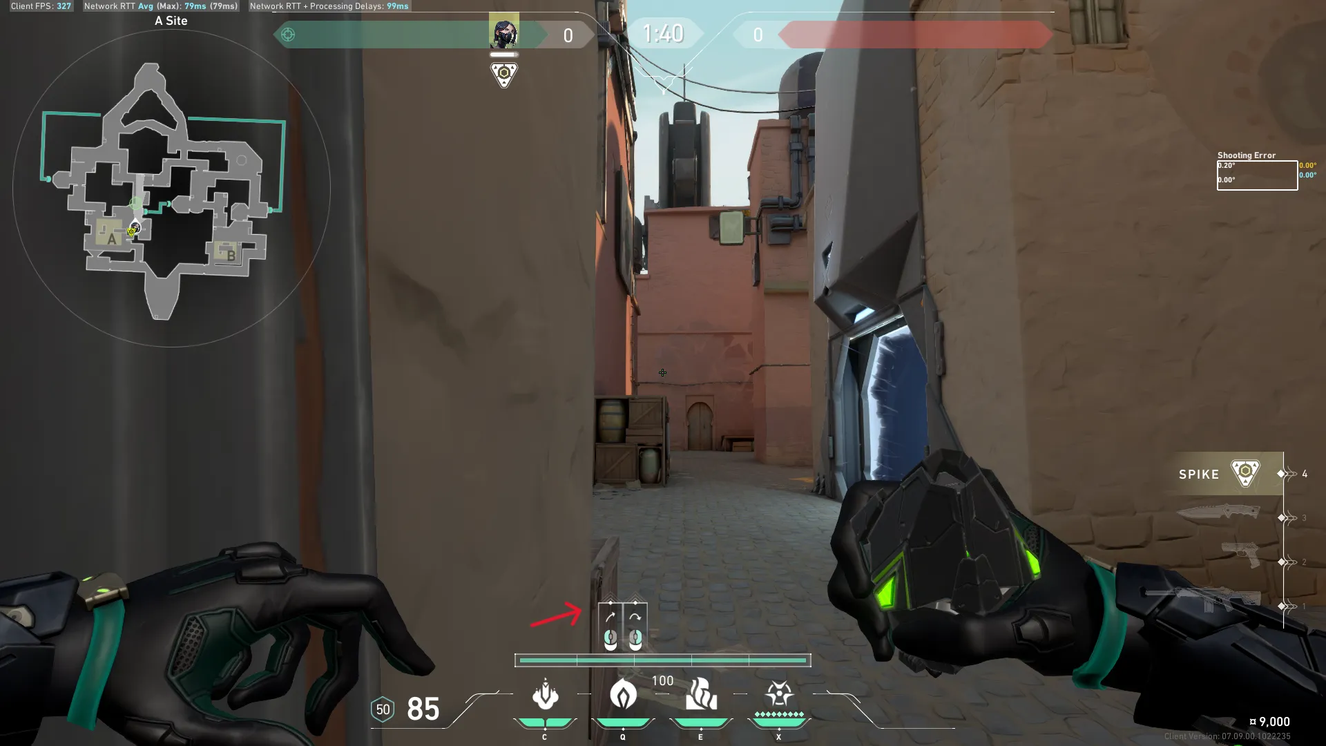 Viper Poison Cloud on Bind Defense Site A — step 2 of 3: Aim — line up the shot