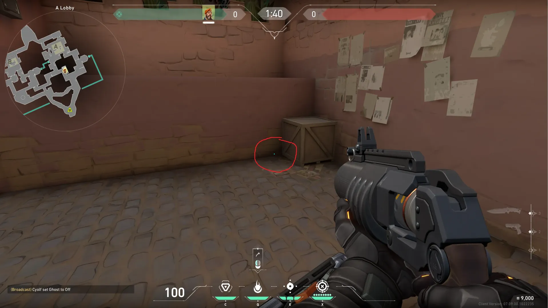 Brimstone Incendiary on Bind Attack Site A — step 1 of 3: Position — where to stand