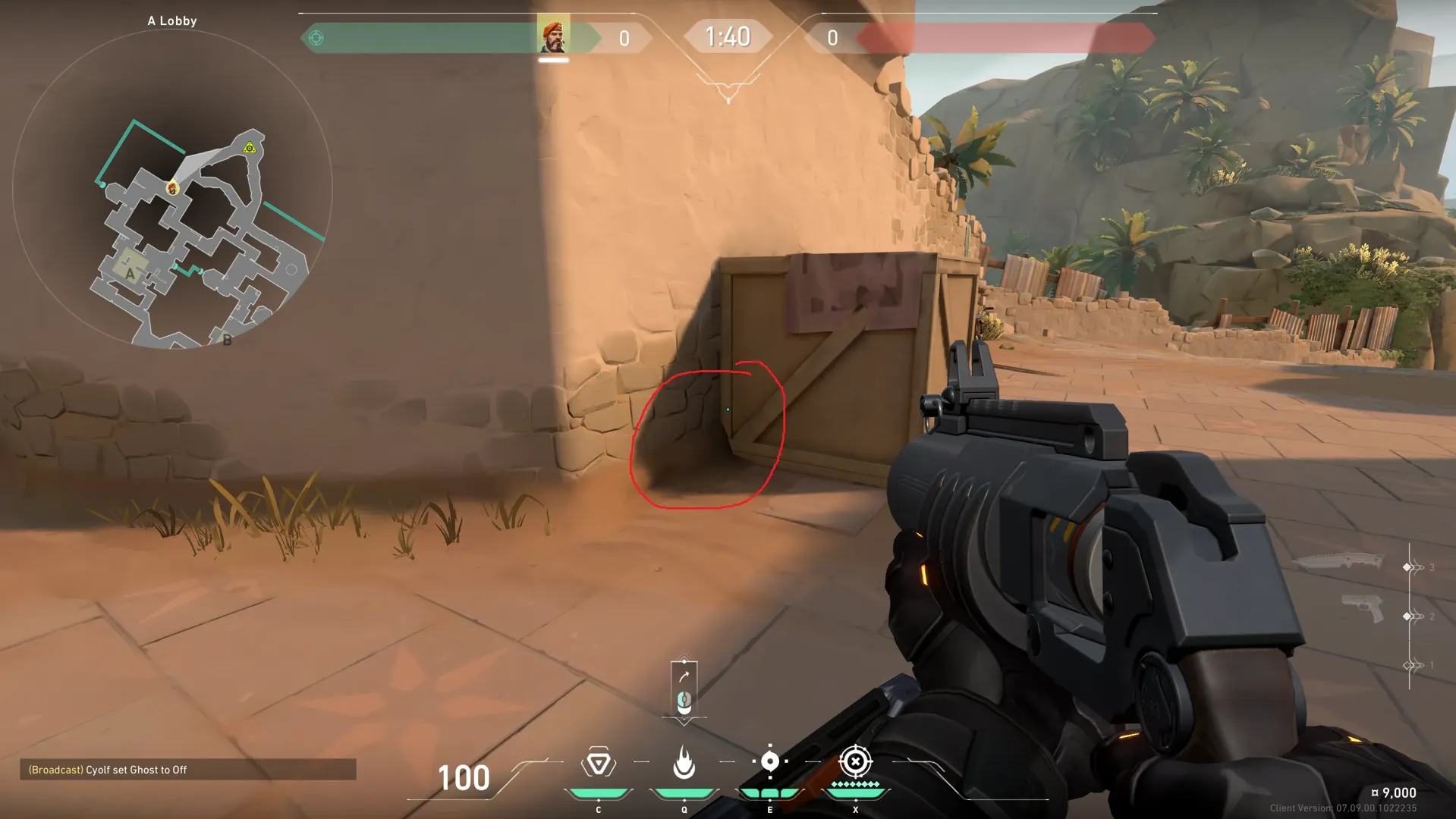 Brimstone Incendiary on Bind Attack Site A — step 1 of 3: Position — where to stand