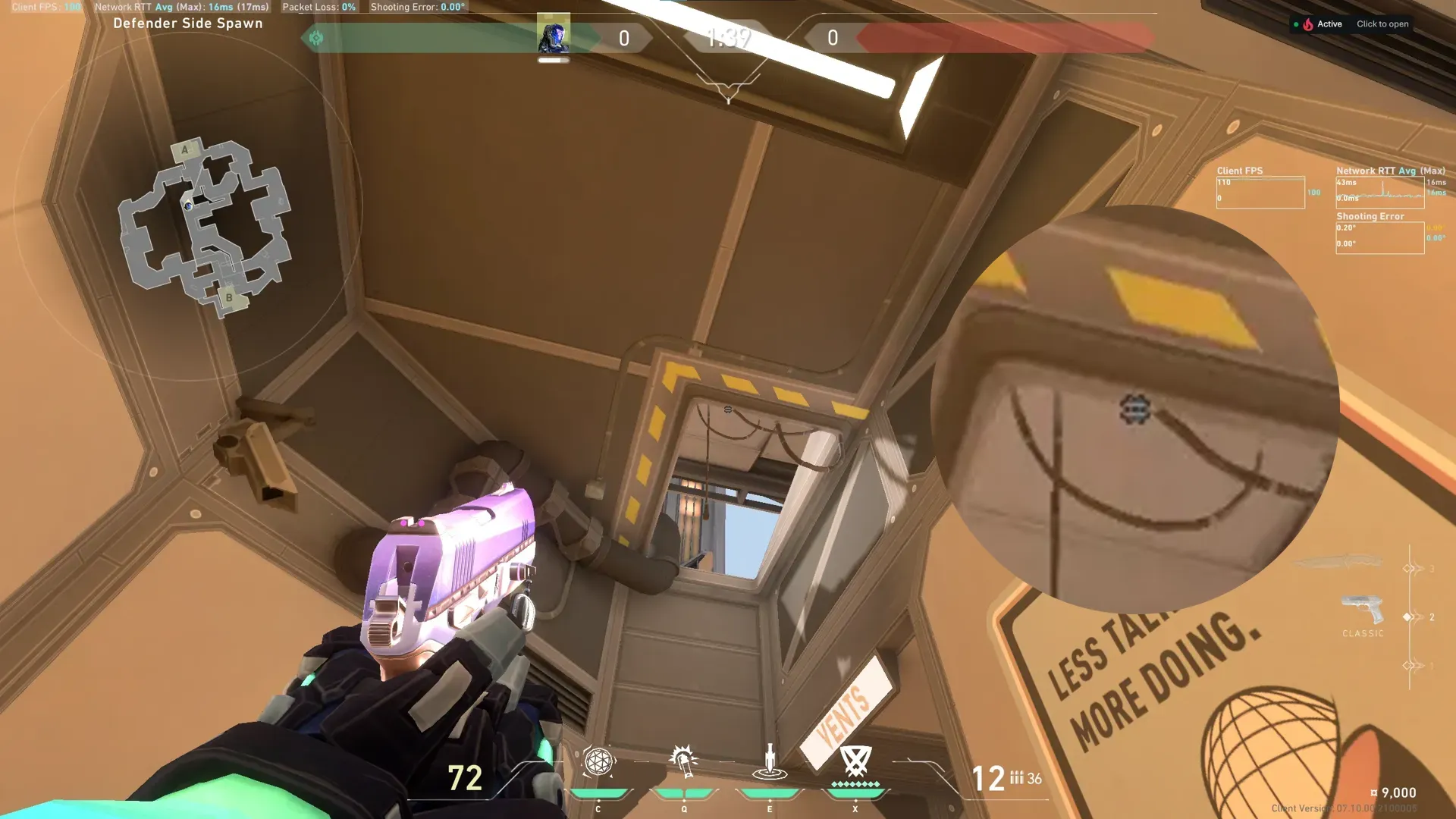 KAY/O Frag_Ment on Fracture Defense Site A — step 3 of 6: Aim — line up the shot