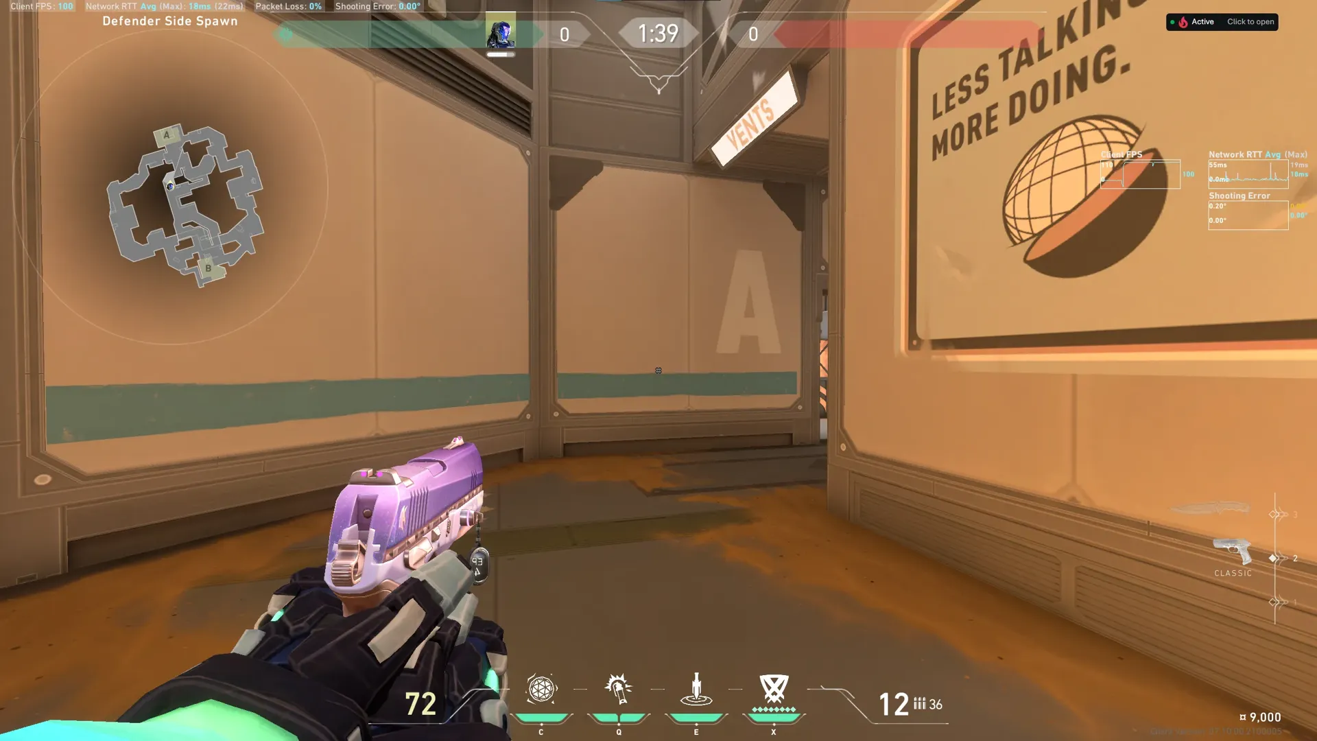 KAY/O Frag_Ment on Fracture Defense Site A — step 4 of 6: Aim — line up the shot
